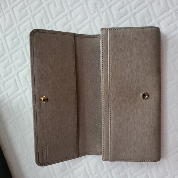 FURLA Babylon Continental Saffiano Leather Bifold Wallet Purs Grayt tope - Picture 5 of 12